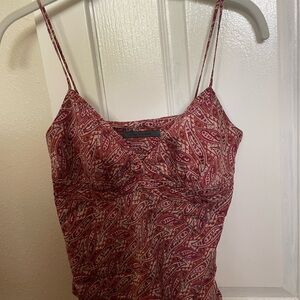John Varvatos Red Fitted Camisole with Spaghetti Straps